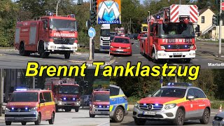 [Brennt Tanklastzug A40 & Dachstuhl gleichzeitig] Großalarm Feuerwehr Oberhausen / Mülheim