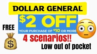 Dollar General $2 Off $10 4 SCENARIOS! All digital coupons!  April 11 2017