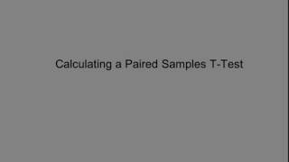 How to Calculate a Paired Samples T-test