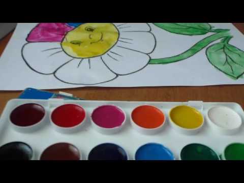 Готовим руку к письму - Раскрашиваем рисунок Акварелью