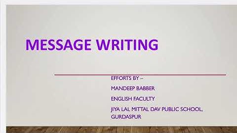Message Writing for Grade 6, 7 and 8