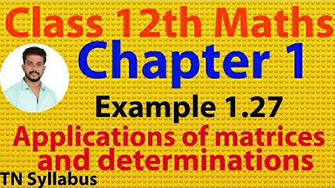 12 th maths/ Example 1.27/chapter 1/ Application of matrices and determinants