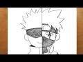 How to Draw Kakashi & Gojo Split Face! Easy Cute Anime Drawing