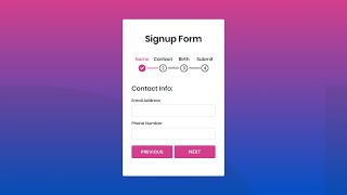 Multi Step Form with Step Progress Bar in HTML CSS & JavaScript [Part -1]