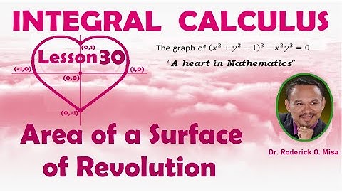 AREA OF A SURFACE OF REVOLUTION (Lecture 30)