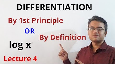 Differentiation Lecture 4 maths | Find Derivative of logx by 1st principle or by definition
