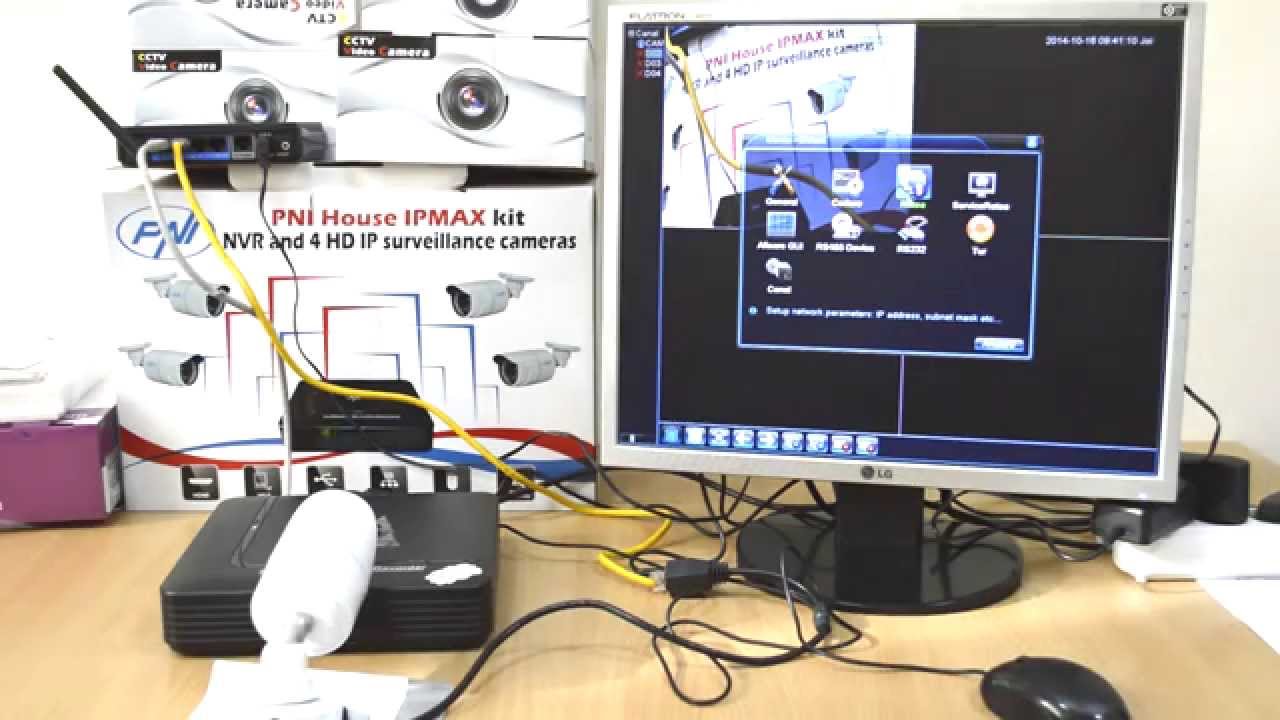 Kit PNI House IPMAX - NVR IP ONVIF si 4 camere HD cu IP 720P - YouTube