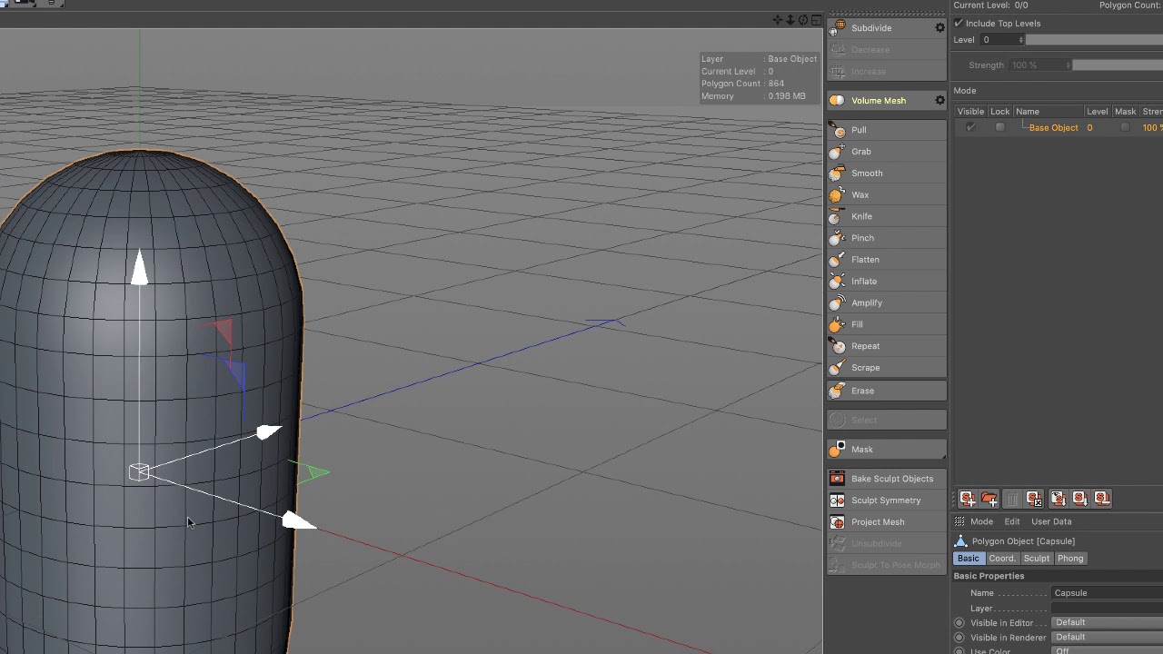 Cinema 4D Sculpting tools intro 001 YouTube