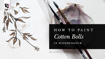 How to Paint Cotton Bolls in Watercolour - Hello Clarice Tutorials