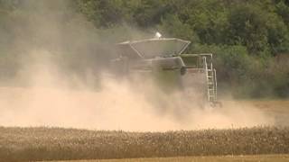 Claas Lexion 770TT and John Deere Tractors