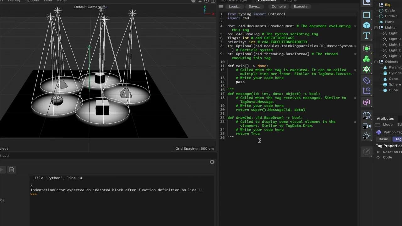 Cinema 4D Python Tutorial 17: Light Rig (Python Tag) - YouTube