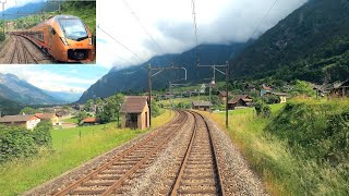 ★ 4K  Bellinzona  Göschenen  ArthGoldau Gotthardbahn cab ride, Switzerland [06.2022]