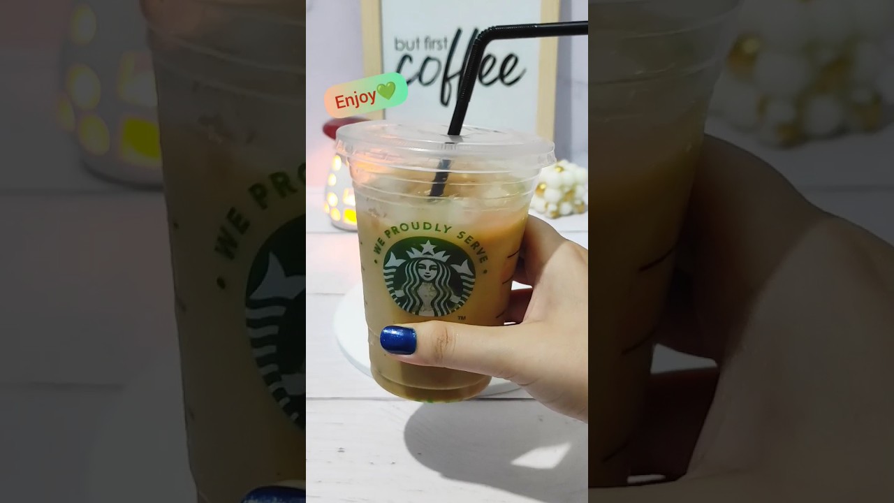 How To Make Starbucks Iced Sugar Cookie Almond Milk Latte✨with sugar cookie syrup recipe 