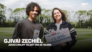 Johanas Cruyffas Talentas van de Maand Gjivai Zechiël apie praėjusį sezoną ir pokalbį su Van Persie