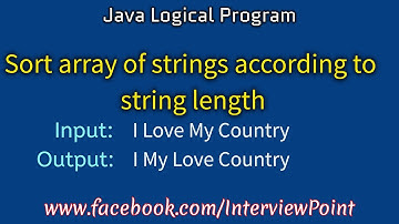 Program to sort words of sentence length wise  in java || Interview Point ||  JAVA Program