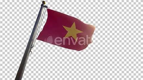 Vietnam Flag on a Flagpole with Alpha-Channel | Motion Graphics - Envato elements