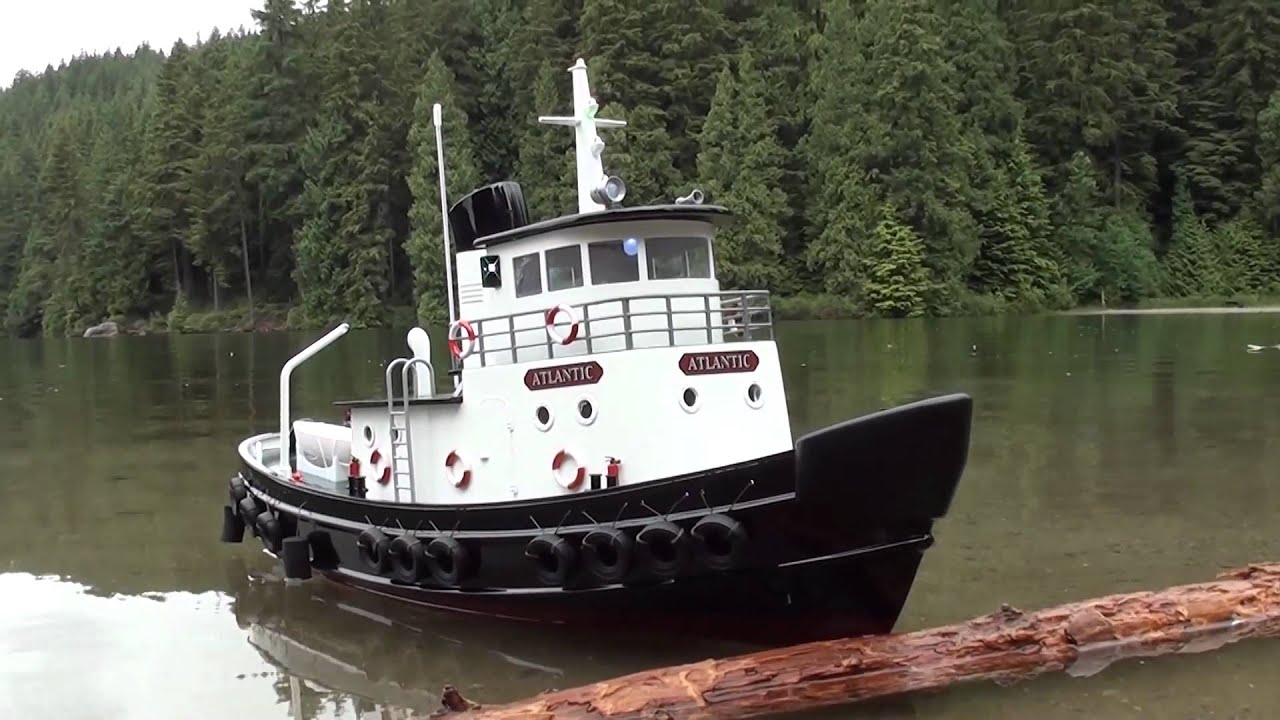 Maiden voyage RC Tug boat!!! - YouTube