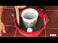 Make a wood stove from plastic baskets and cement !