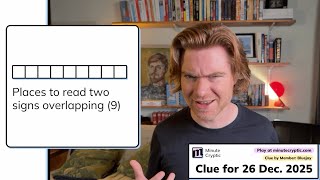 Minute Cryptic Clue 549: Places to read two signs overlapping (9)