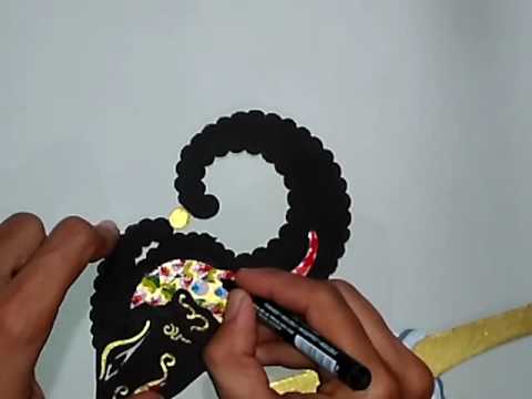 Cara membuat wayang Lesmana dari kertas  karton  proses 