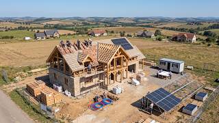 Men Build a Luxury Off-Grid Family House at the Country Side | Start to Finish