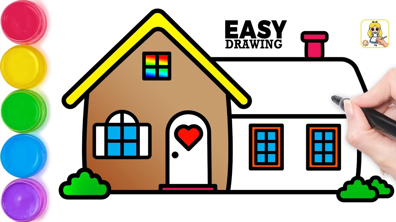 How to draw a house in two point perspective | Ghar ka drawing | House  design | | House sketch, Drawings, Drawing sketches
