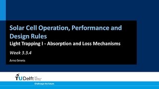 3.3.4 Light Trapping I - Absorption and Optical Losses