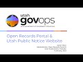 Utah open records portal  public notice website overview for 2023