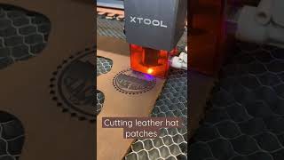 Cutting leather hat patches