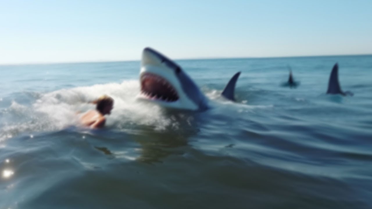 These 3 Sharks Devoured a Little Boy Peeing in The Ocean! - YouTube
