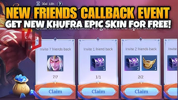 Claim Free New Khufra Epic Skins in the New Friends Callback Event | Self-Boosting Tricks