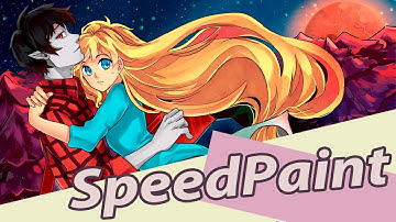 Marshall Lee y Fionna - Hora de Aventuras (Adventure Time)- Speed Paint- Paint tool SAI