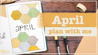 April 2024 | Bullet Journal Set Up | Plan With Me - Honeycomb / Pattern Theme