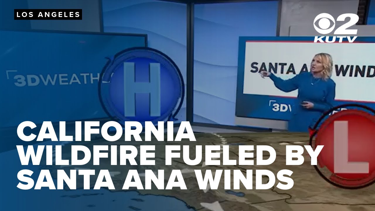 3D MODEL: Santa Ana winds contributing to devastation after wildfire breaks out near Los Angeles