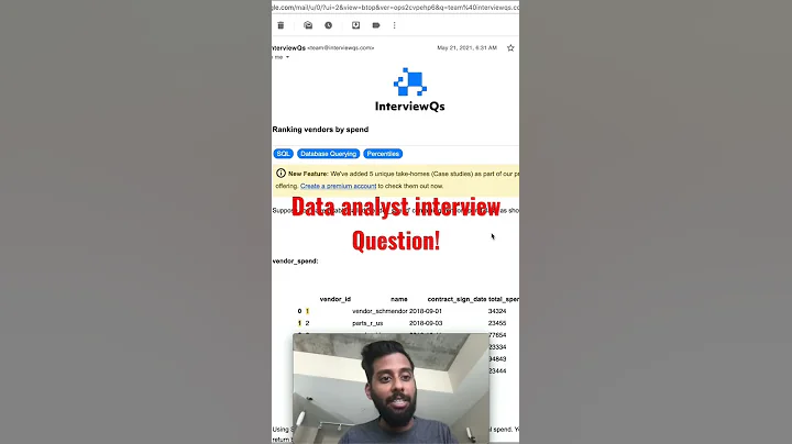 Data Analyst Interview Question 5 - SQL #shorts
