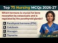 Top 75 Anatomy Physiology Nursing MCQs 2026-27 AIIMS NORCET NCLEX HAAD DHA AMA NBEMS SCFHS APCNET 