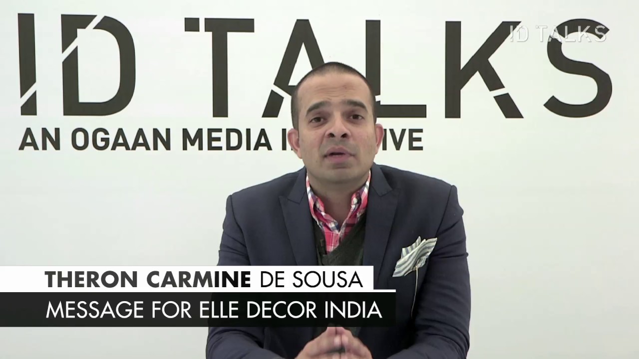 Theron Carmine De Sousa On Message for ELLE DECOR INDIA