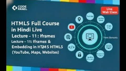 Lecture 11: Iframes & Embedding in HTML5 | YouTube, Maps, Websites | Live in Hindi