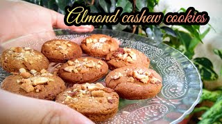 Almond Cashew Cookies Recipe|Whole wheat| Cookies Recipe|How to make Cookies at home| Eggless cookie