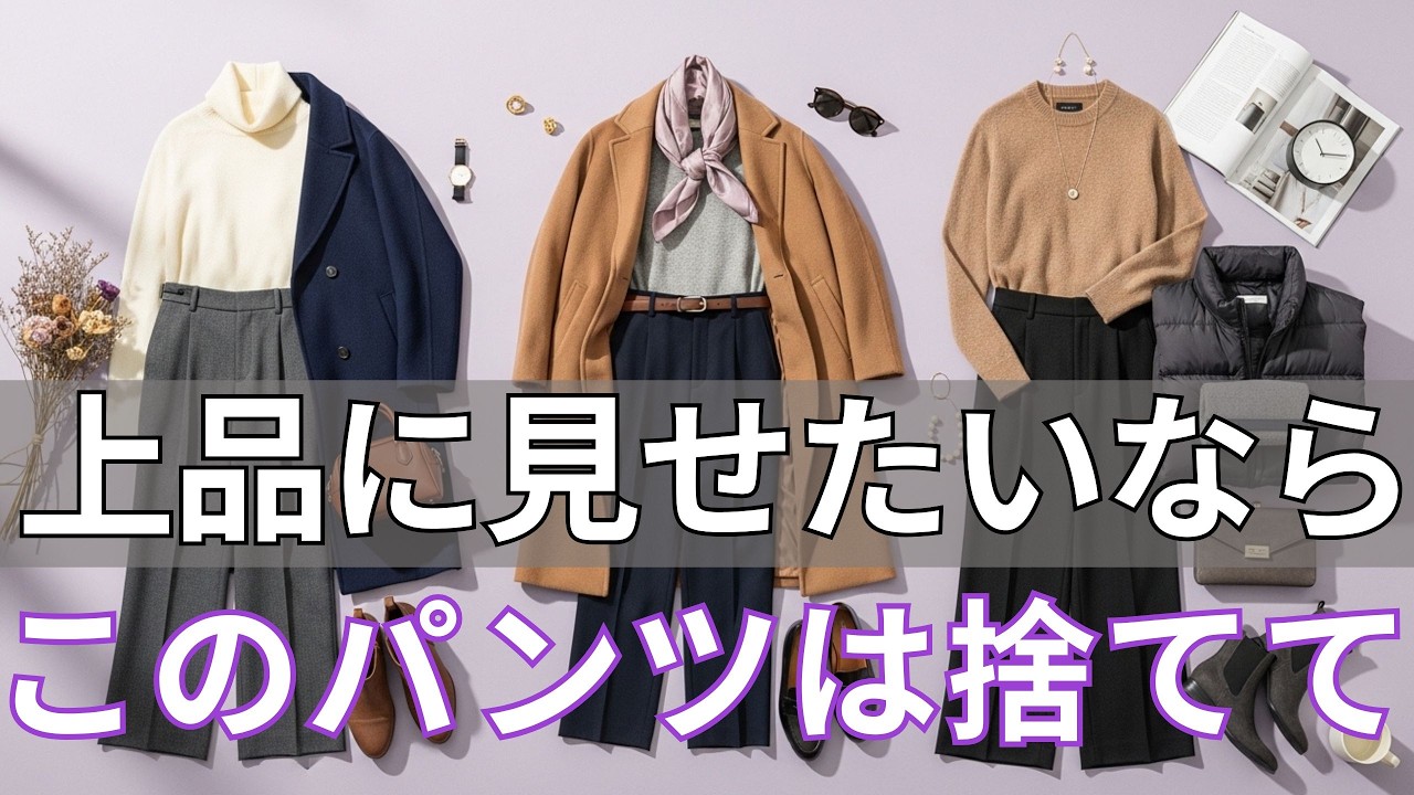 【99％の人が間違えている】そのパンツ、今すぐやめて｜６０代以降を一気に野暮ったく見せる４選＋インナーを重ねても崩れない上品パンツ３選、万能カラー３色で迷い終了