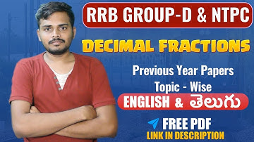 RRB Group D and NTPC Previous Year papers | Decimal Fractions - One Shot Basics to Advanced |