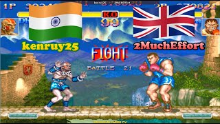 スーパーストリートファイターII X ➤ kenruy25 (India) vs 2MuchEffort (UK) Super Street Fighter 2 Turbo