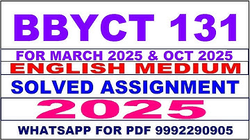 bbyct 131 solved assignment 2025 | bbyct 131 solved assignment in english 2025 | bbyct 131 2024-25
