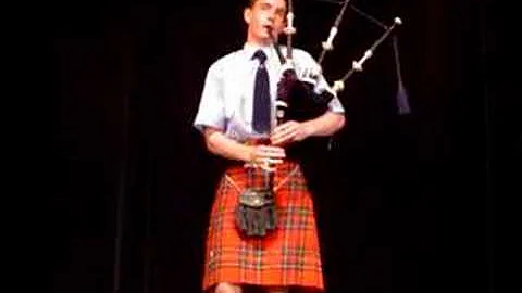 Andrew playing a bagpipe solo