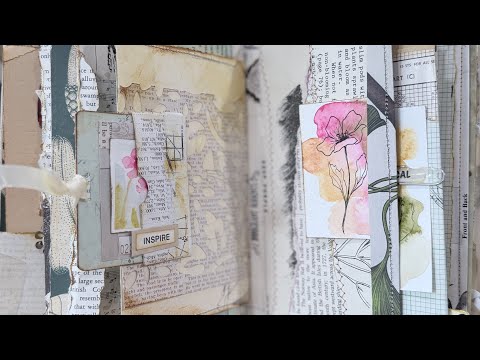 My latest finished journal full of layers and pockets