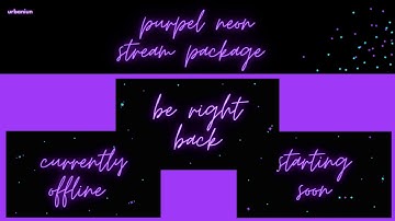 3x neon twitch overlay animated, stream starting soon animated, twitch alert animated