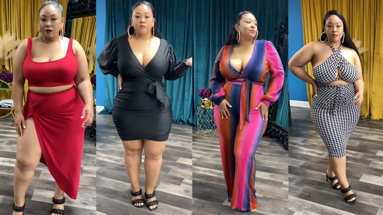 Glamorous model, plus size outfits 🔥💕curvy women dress 👗 