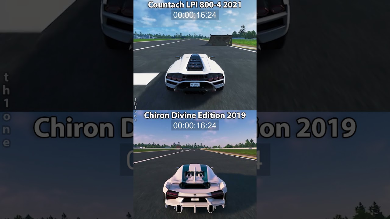 The Crew 2 | Lamborghini Countach 2021 vs. Bugatti Chiron Divine Edition 2019 Drag Race Stock