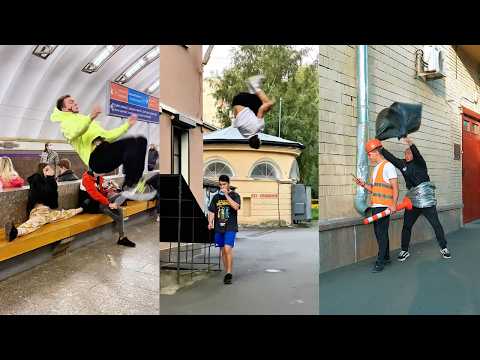 Doing sport tricks in front of couples. Funny reactions🤣