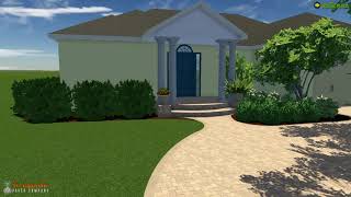 Paver Semi Circle Driveway Design w/ Rounded Steps and Entry Remodel